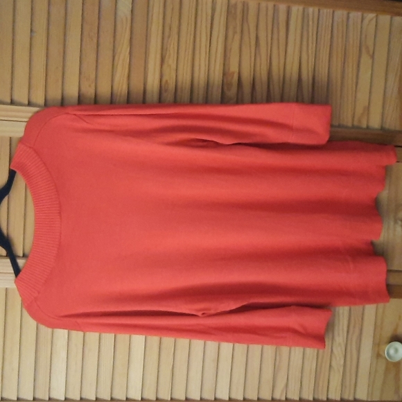 Lane Bryant Burnt Orange U Neckline 3/4 Sleeve Lightweight Sweater Size 18/20 - Picture 4 of 7